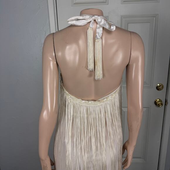 Vintage 70s 80s Women's Dress Flapper Fringe Sequin Party Evening H3-10 - Picture 7 of 8